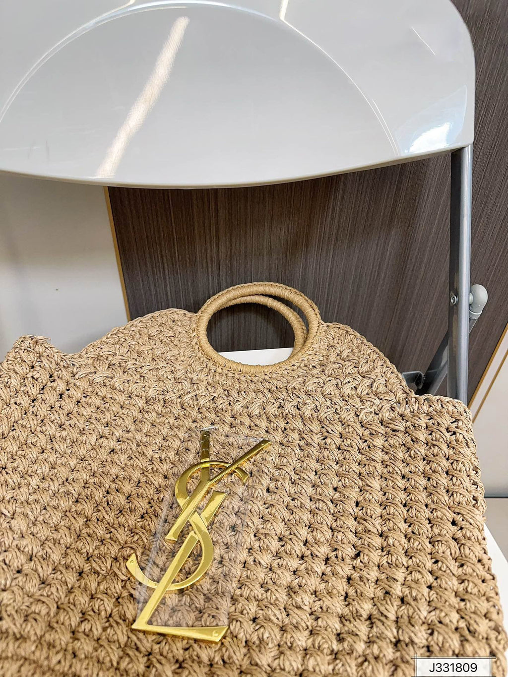 YSL Saint Laurent Summer Raffia Tote Bag — view 9