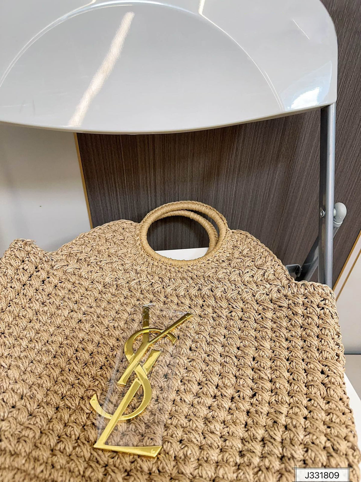 YSL Saint Laurent Summer Raffia Tote Bag — view 9