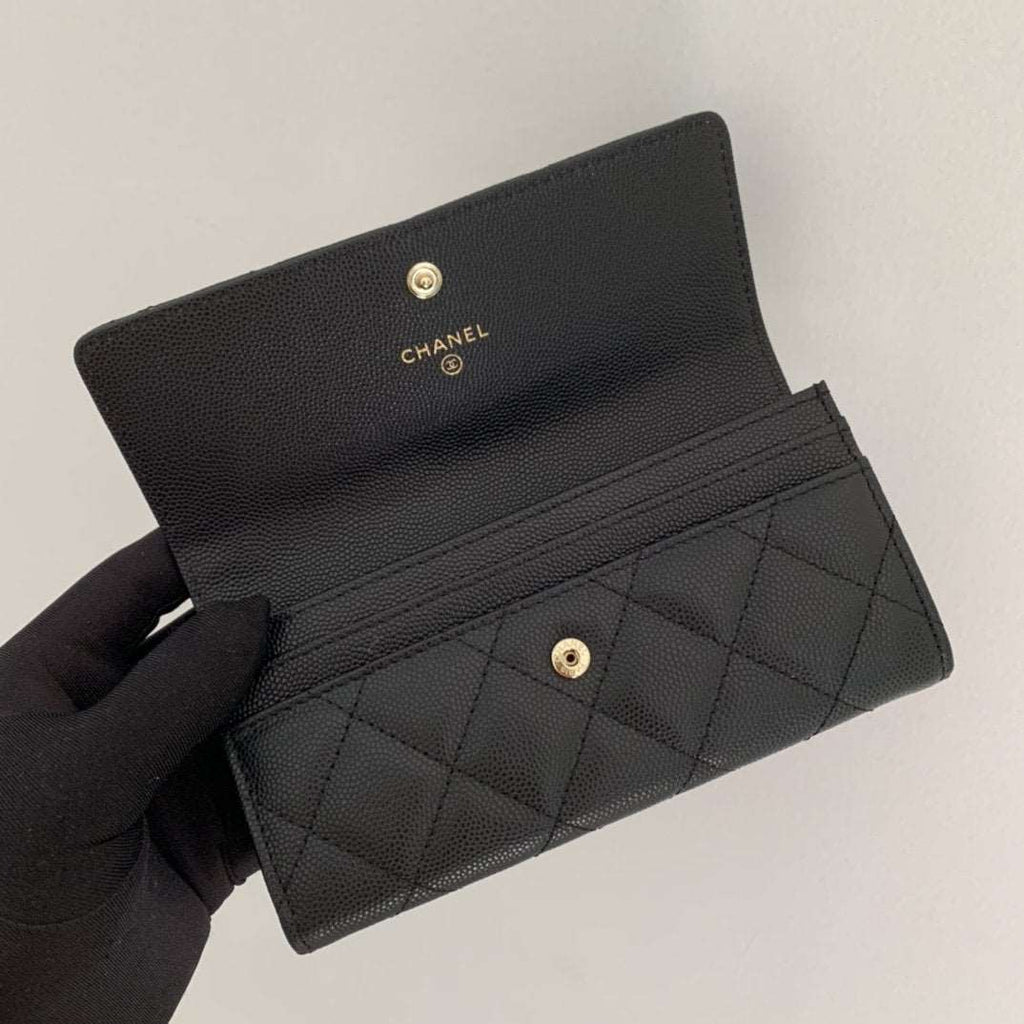 Chanel Caviar Quilted Gusset Flap Wallet — view 6