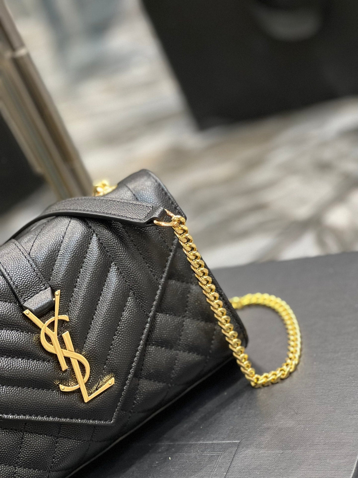 YSL Envelope Bag 21cm 526286 03 - Black — view 5