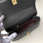 Chanel Small Flap Bag with Coco Handle - Black with Black Hardware — view 7