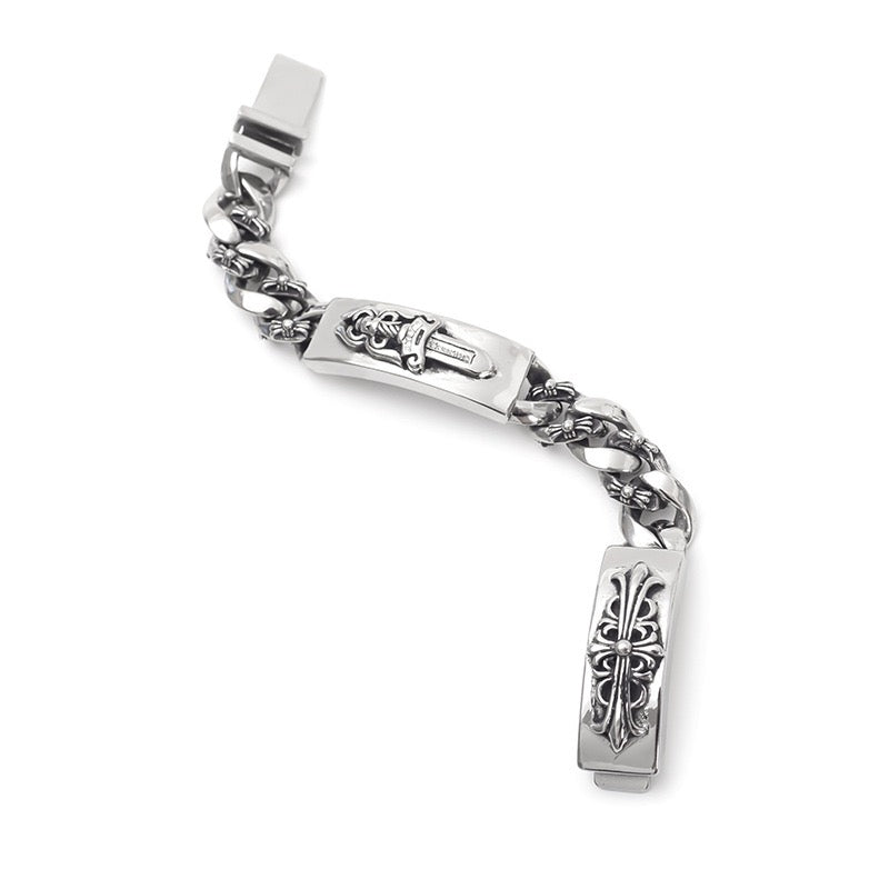 Chrome Hearts DOUBLE ID FANCY LINK BRACELET 8 — view 6
