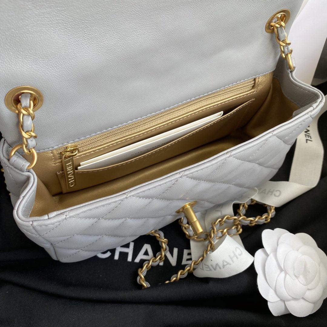 Chanel Pearl Crush Mini Flap Bag Gray — view 6