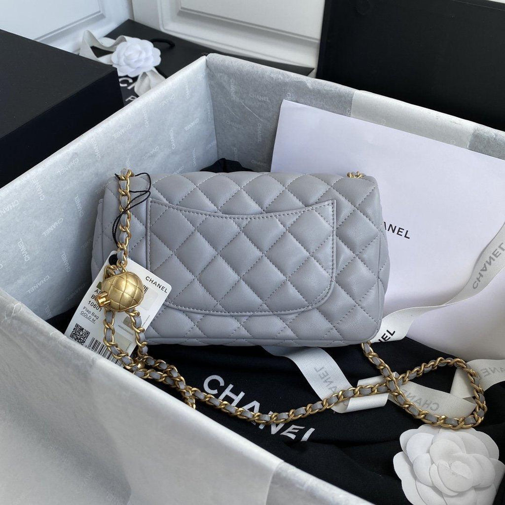Chanel Pearl Crush Mini Flap Bag Gray — view 2