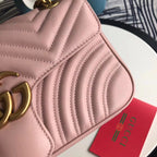 Gucci Marmont Matelass ̈¦ Shoulder Bag in Pink — view 4