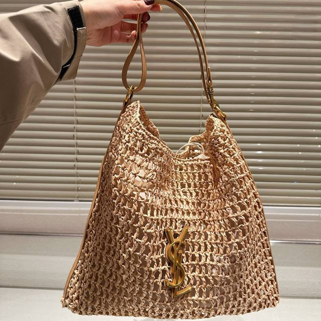 Saint Laurent YSL Raffia Tote Bag — view 5