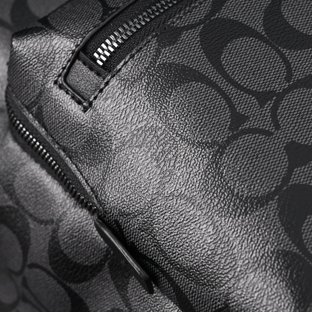 Coach West Backpack – Signature Canvas in Black/Grey - Black/Grey Monogram Pattern — view 4