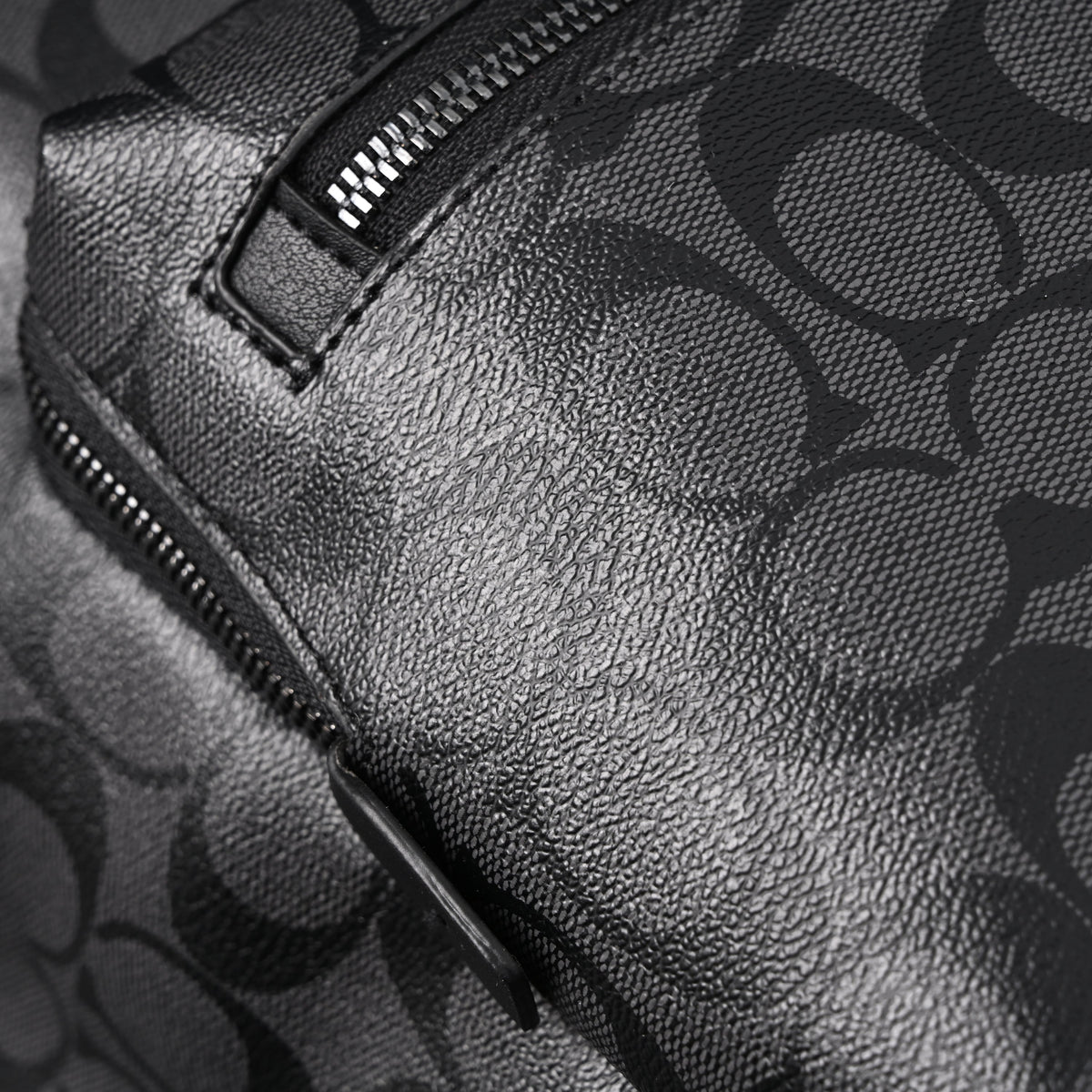 Coach West Backpack – Signature Canvas in Black/Grey - Black/Grey Monogram Pattern — view 4