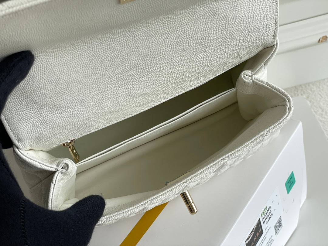 Chanel Coco Handle White Bag — view 6