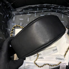 Chanel Runway Black Lambskin Leather Diamond Cut Bag — view 6