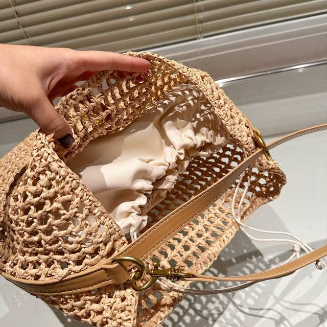 Saint Laurent YSL Raffia Tote Bag — view 14