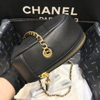 Chanel Runway Black Lambskin Leather Diamond Cut Bag — view 4
