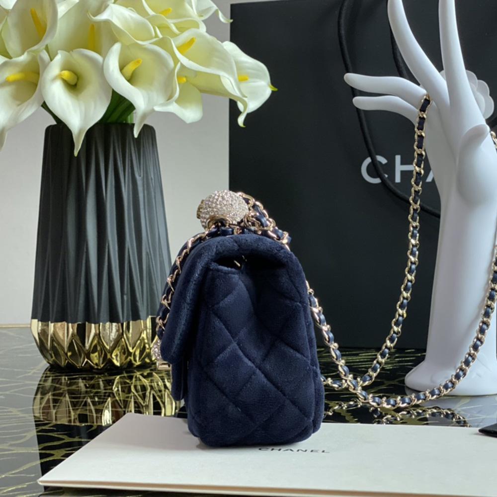 Chanel Square Mini Classic Flap Bag Velvet — view 3