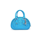 Chrome Hearts Blue Leather Cross Patch Mini Gym Bag — view 1
