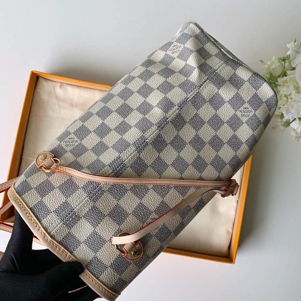 Louis Vuitton Neverfull MM Damier Azur Beige Tote Bag — view 7