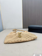 Saint Laurent YSL Raffia Tote Bag Beach Casual - Brown — view 6