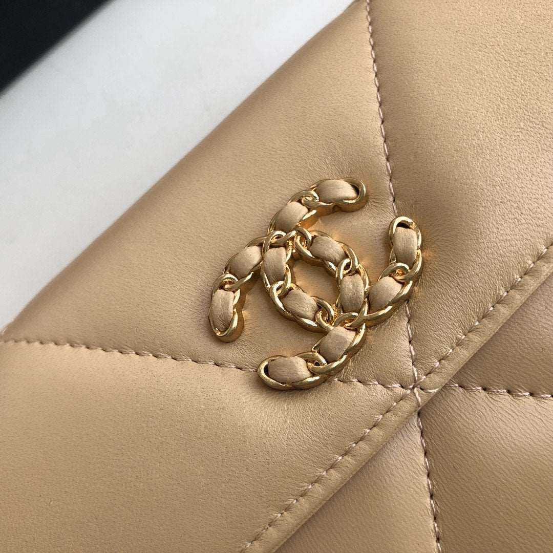 Chanel 19 Quilted Flap Wallet Long Goatskin — view 7