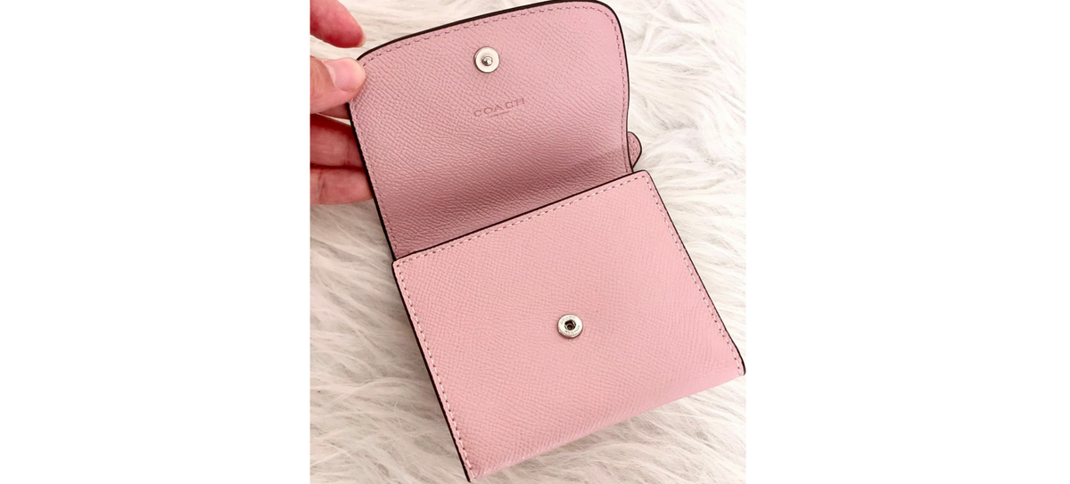 Coach Leather Small Wallet in Pink — view 7