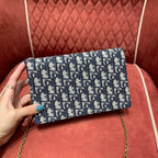Dior Saddle Pouch Blue Dior Oblique Jacquard — view 5