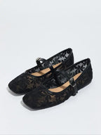 Dolce Lace Flats - Black — view 4