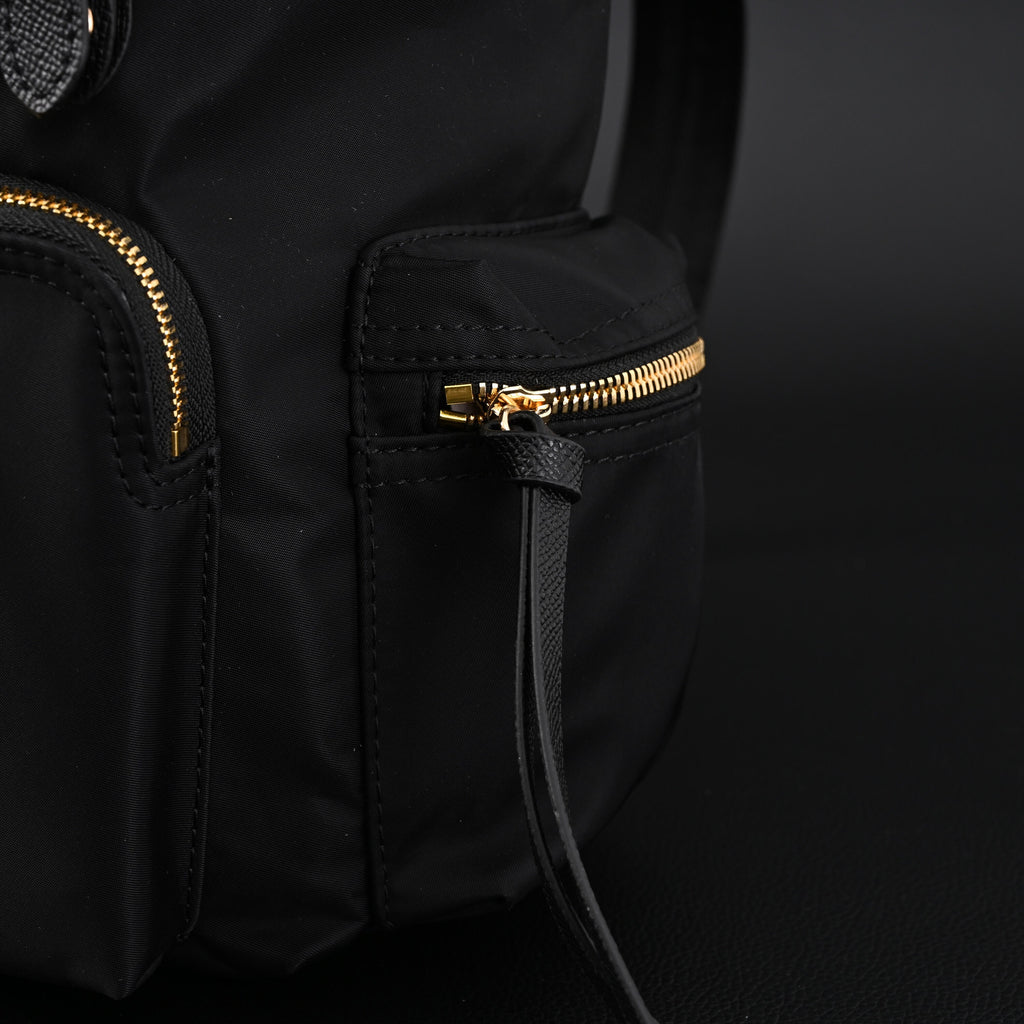 Burberry the Rucksack – Black Nylon & Leather Backpack with Gold-Tone Hardware - Black with Gold Accents — view 12