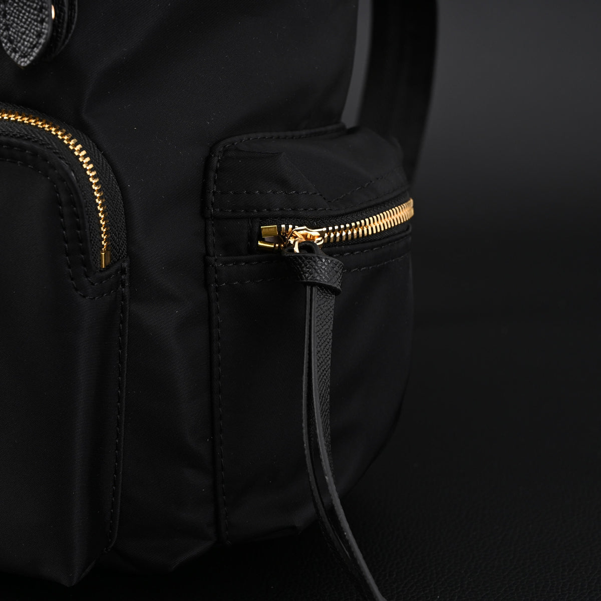 Burberry the Rucksack – Black Nylon & Leather Backpack with Gold-Tone Hardware - Black with Gold Accents — view 12