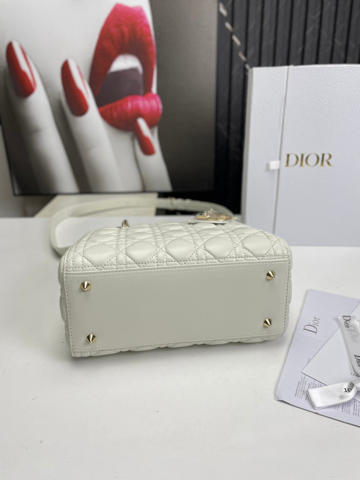 Dior Lady Medium White Bag 24cm — view 4