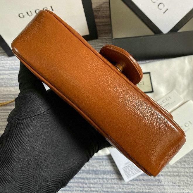 Gucci GG Marmont Mini Bag - Brown Leather — view 5