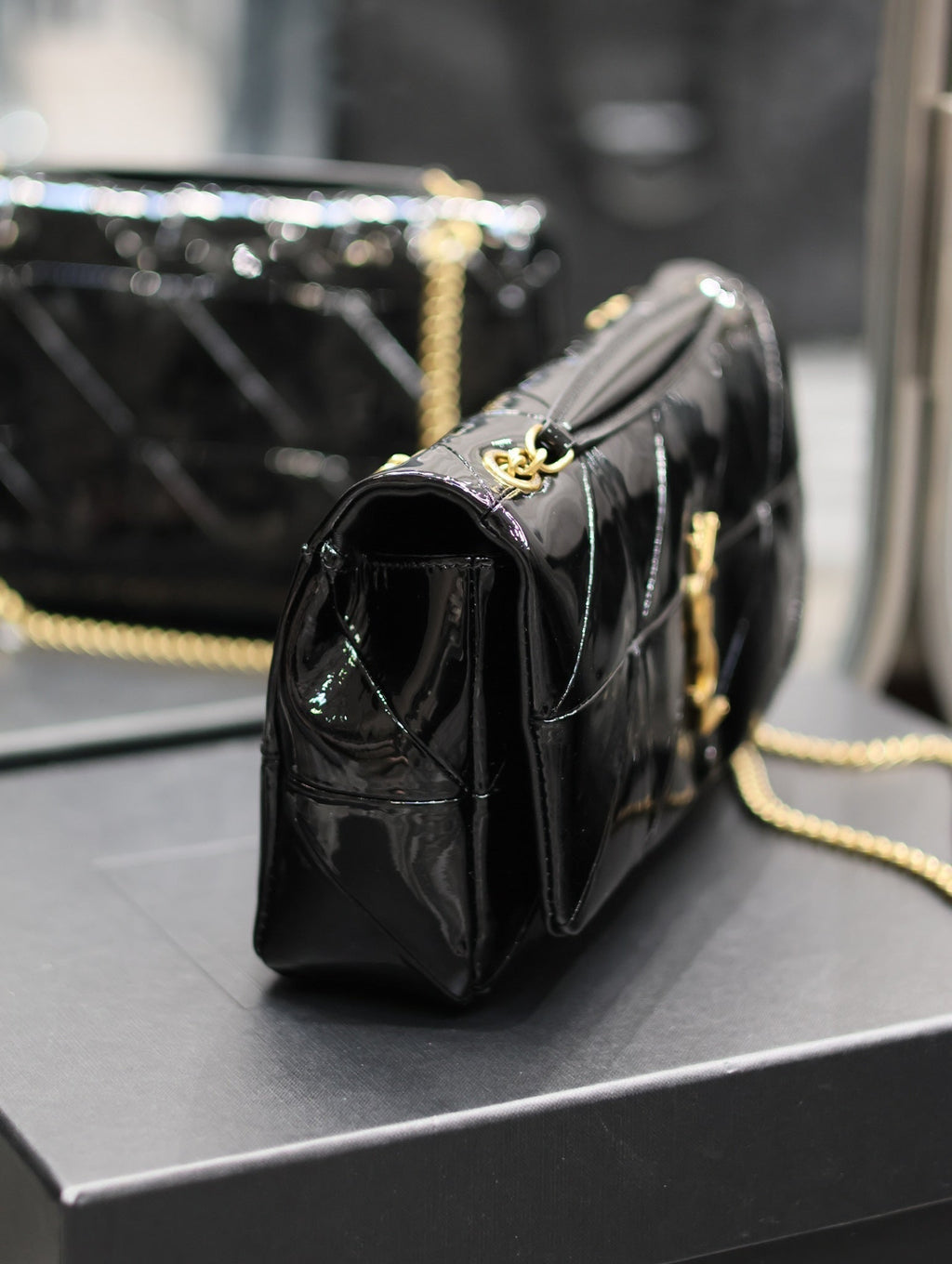 YSL Jaime Patent Black Bag — view 3