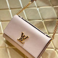 LV Twist Chain Wallet Light Pink Grain Leather — view 1