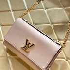LV Twist Chain Wallet Light Pink Grain Leather — view 1