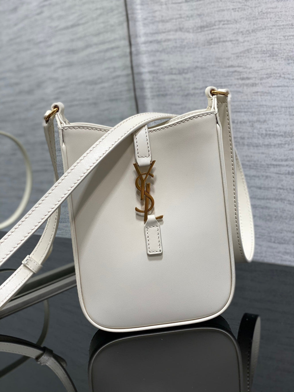 YSL Le 5 a 7 Mini White Bag — view 7