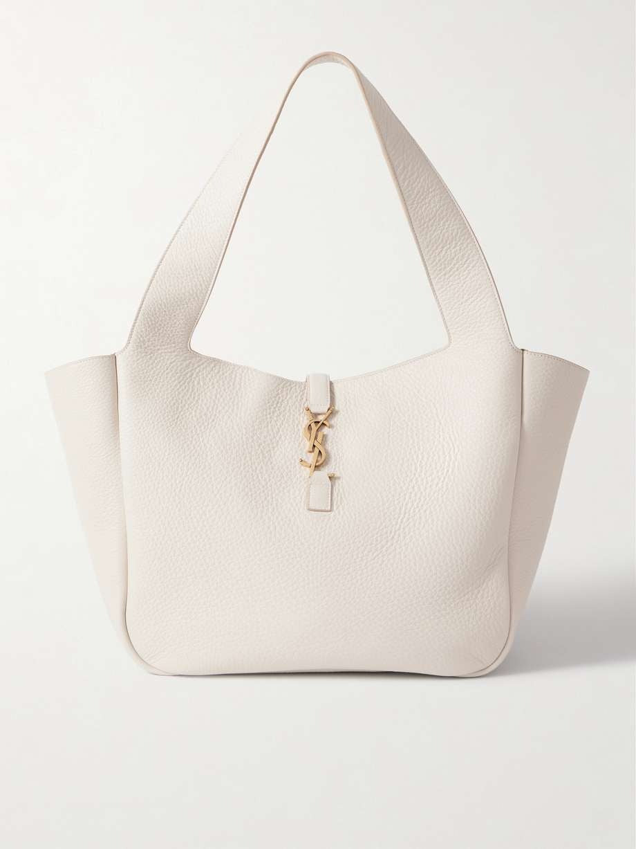 Saint Laurent Le 5 À 7 Bea Textured-Leather Tote - White — view 2
