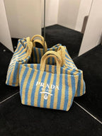 Prada Raffia Bag - Blue — view 3