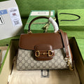 Gucci Horsebit 1955 Medium Ophidia and Brown Leather Handbag — view 8