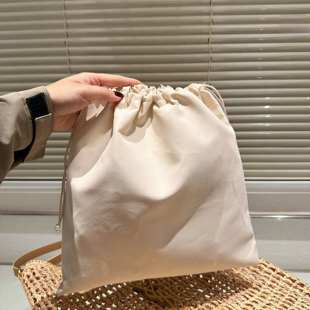 Saint Laurent YSL Raffia Tote Bag — view 12