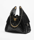 Chanel Mini 25 Quilted Leather Handle Shoulder Bag with Chain Strap — view 1