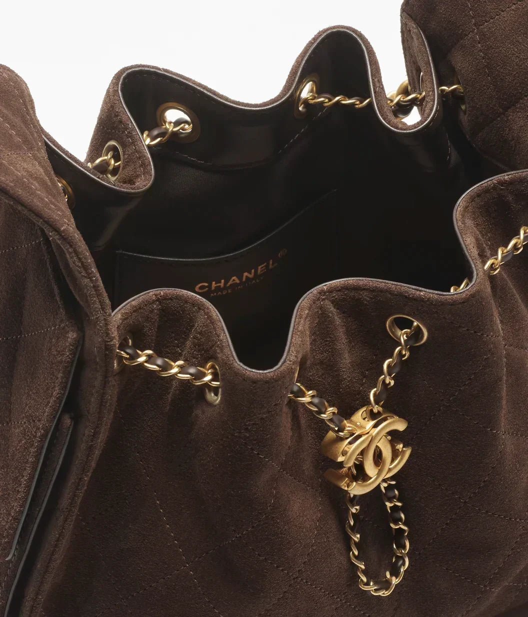 Chanel Mini 25 Quilted Leather Handle Shoulder Bag with Chain Strap — view 9
