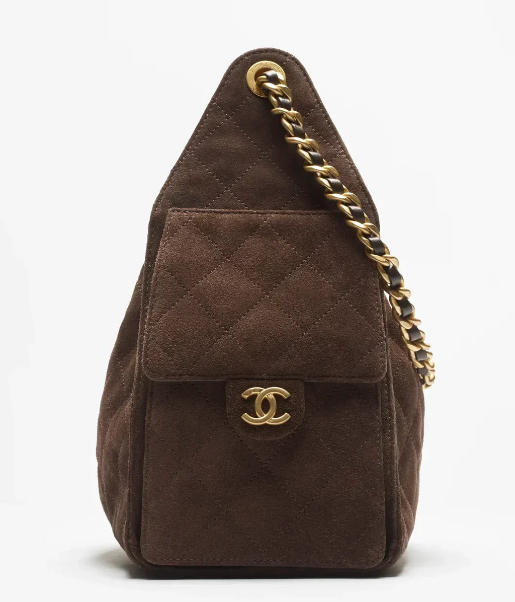 Chanel Mini 25 Quilted Leather Handle Shoulder Bag with Chain Strap — view 5
