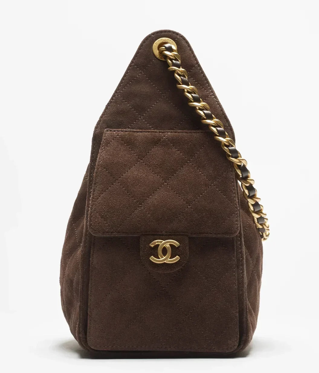 Chanel Mini 25 Quilted Leather Handle Shoulder Bag with Chain Strap — view 5