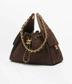 Chanel Mini 25 Quilted Leather Handle Shoulder Bag with Chain Strap — view 4