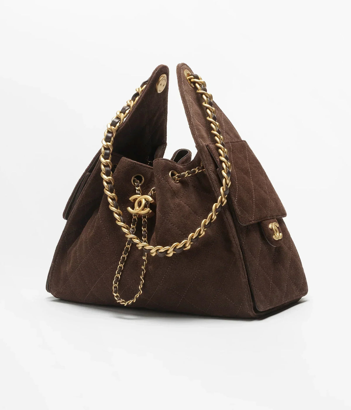 Chanel Mini 25 Quilted Leather Handle Shoulder Bag with Chain Strap — view 4