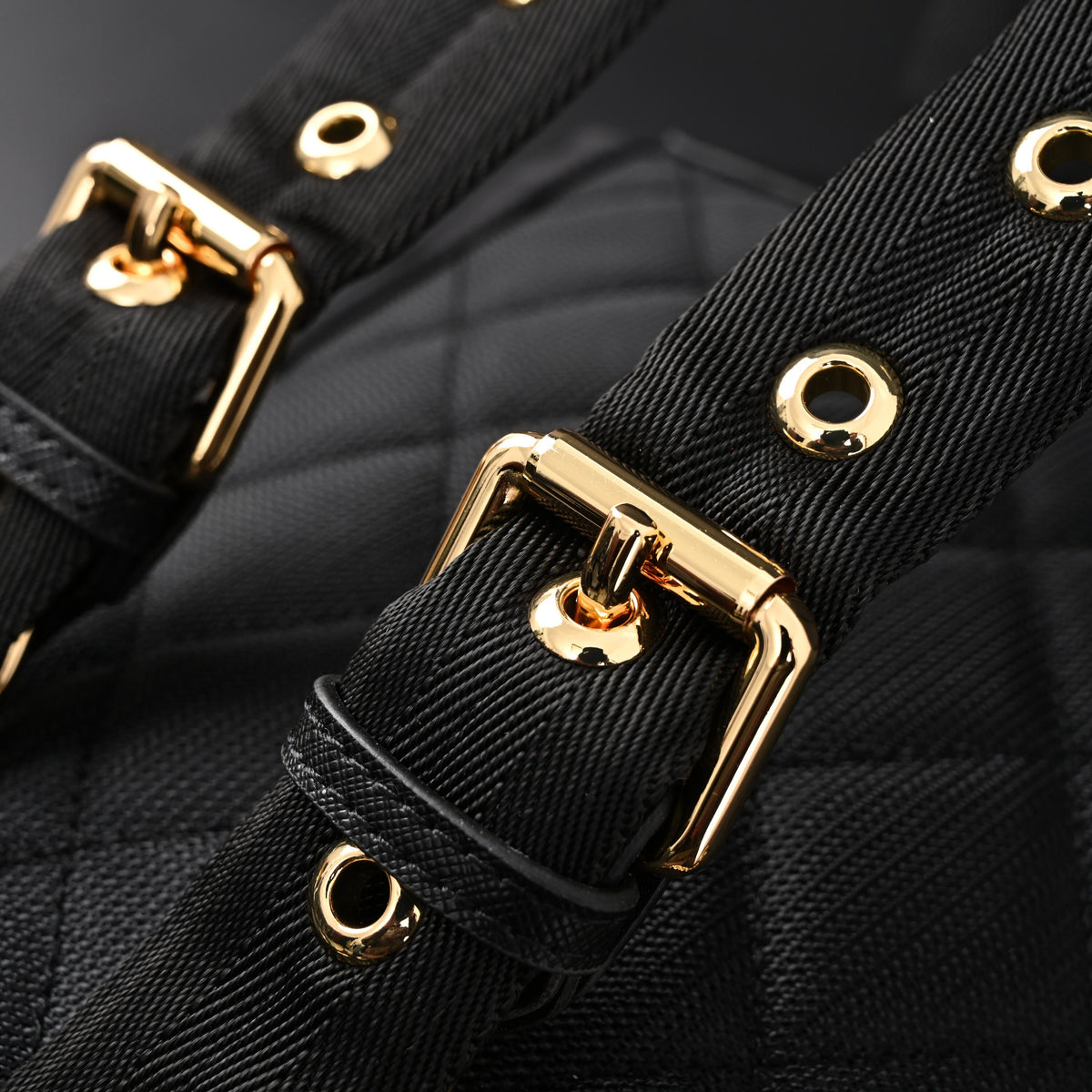 Burberry the Rucksack – Black Nylon & Leather Backpack with Gold-Tone Hardware - Black with Gold Accents — view 13