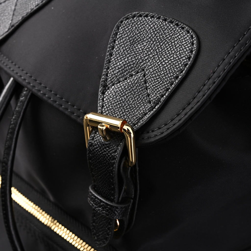 Burberry the Rucksack – Black Nylon & Leather Backpack with Gold-Tone Hardware - Black with Gold Accents — view 11