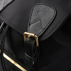Burberry the Rucksack – Black Nylon & Leather Backpack with Gold-Tone Hardware - Black with Gold Accents — view 11