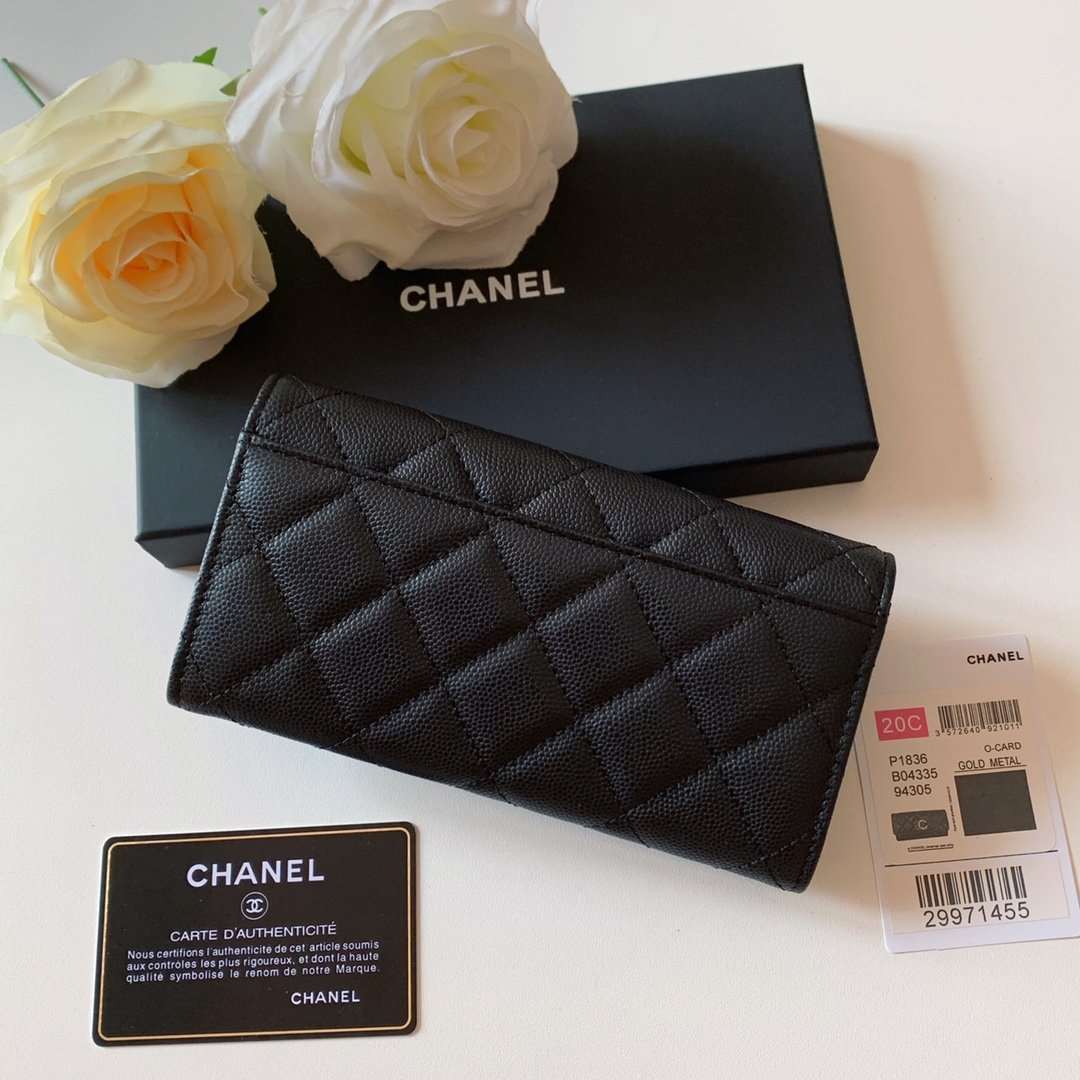 Chanel Caviar Quilted Gusset Flap Wallet — view 5