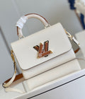 LV Twist MM Epi Leather Handle Crossbody Bag with LV Twist Lock White Quartz — view 7