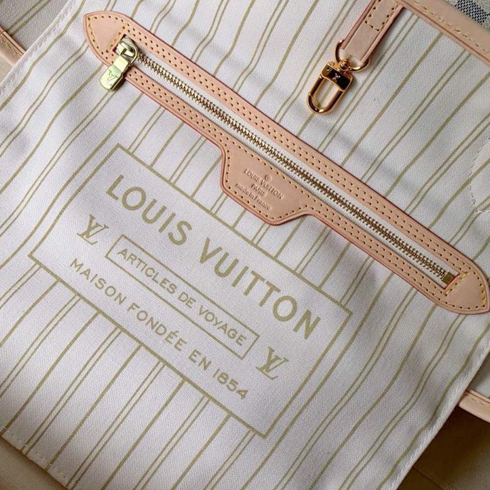 Louis Vuitton Neverfull MM Damier Azur Beige Tote Bag — view 10