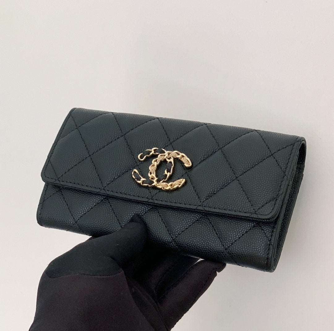 Chanel Caviar Quilted Gusset Flap Wallet — view 2