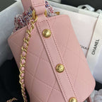 Chanel 2020 Tweed Soul Bucket Bag Pink — view 4